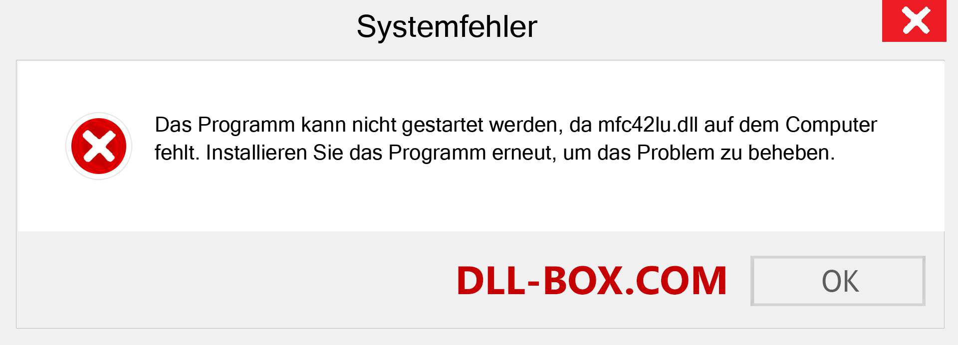 mfc42lu.dll-Datei fehlt?. Download für Windows 7, 8, 10 - Fix mfc42lu dll Missing Error unter Windows, Fotos, Bildern