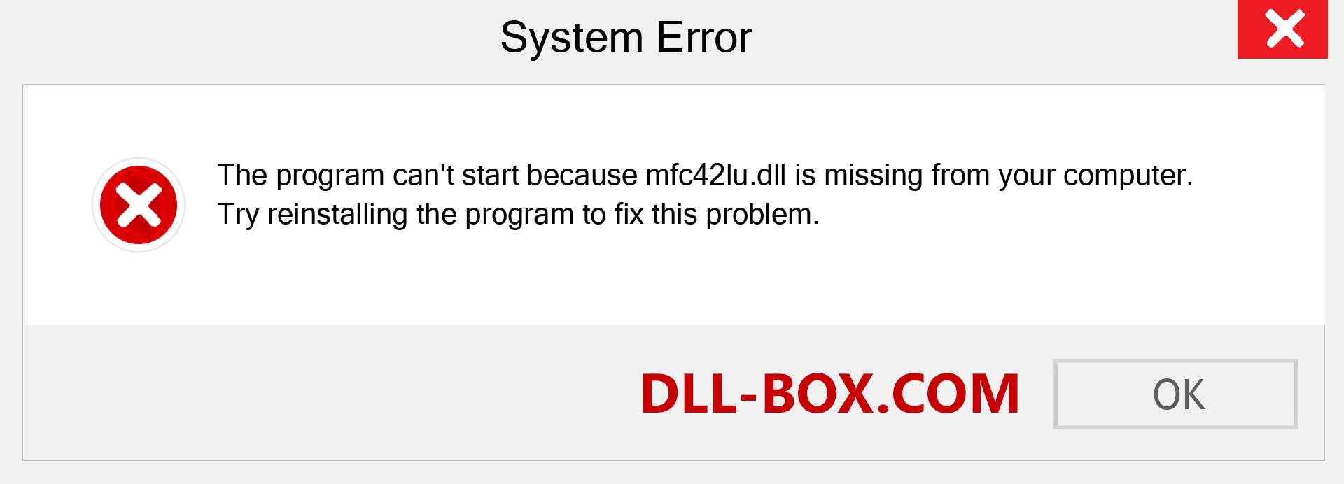  mfc42lu.dll file is missing?. Download for Windows 7, 8, 10 - Fix  mfc42lu dll Missing Error on Windows, photos, images