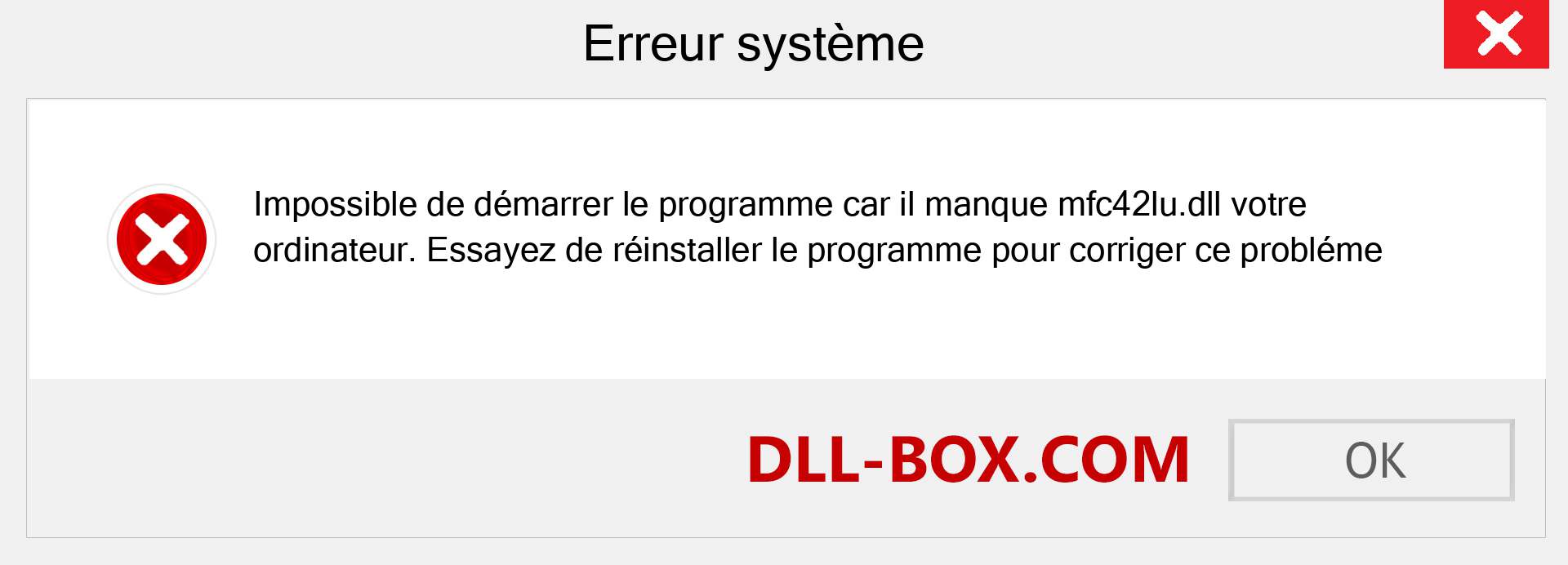 Le fichier mfc42lu.dll est manquant ?. Télécharger pour Windows 7, 8, 10 - Correction de l'erreur manquante mfc42lu dll sur Windows, photos, images